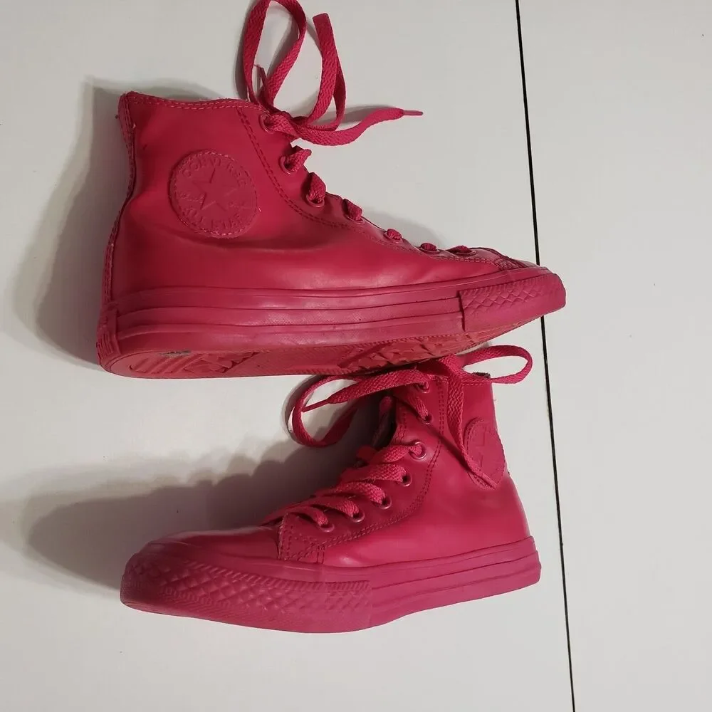 Converse Girls Youth 3 Chuck Taylor All Star Unisex Hightop Sneaker Pink Lace Up